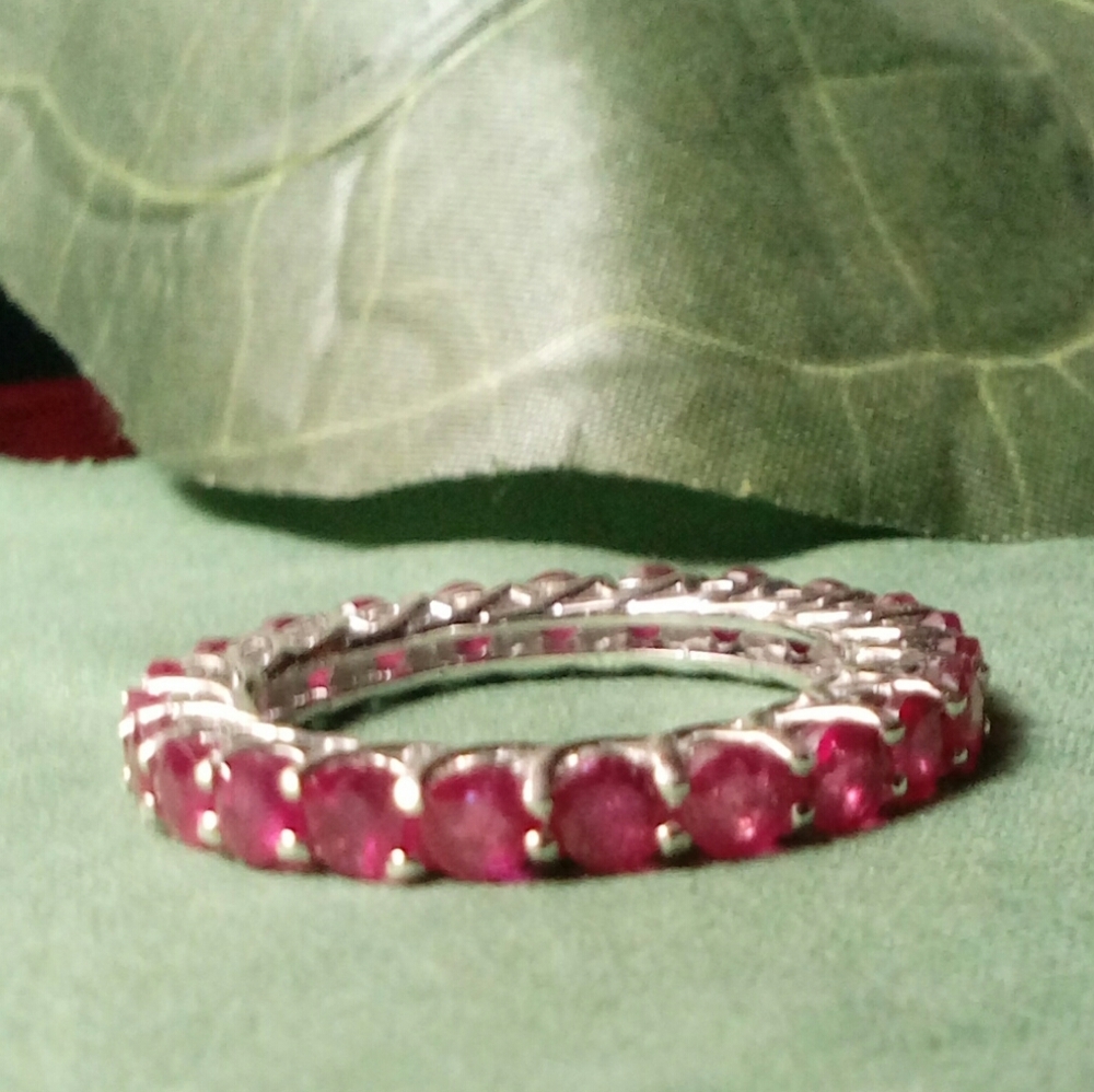 925 Genuine Ruby Eternity band.